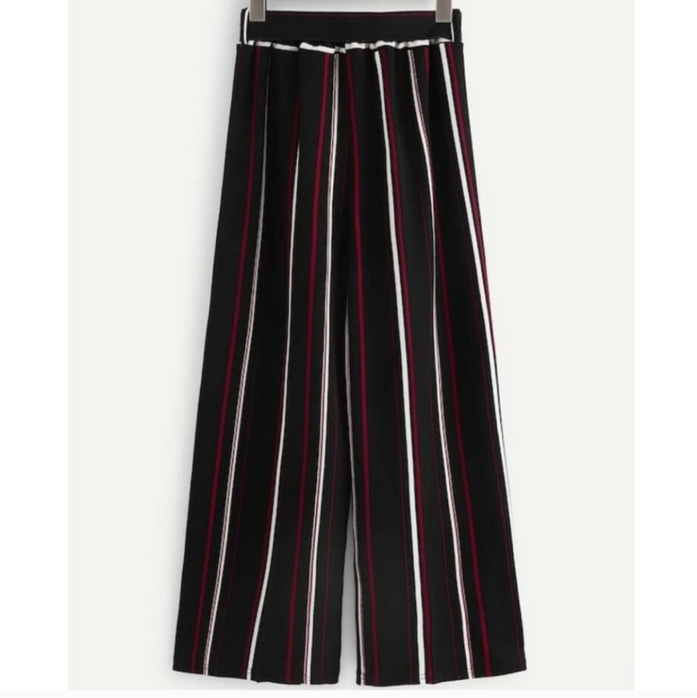 Plus Striped Wide Leg Pants